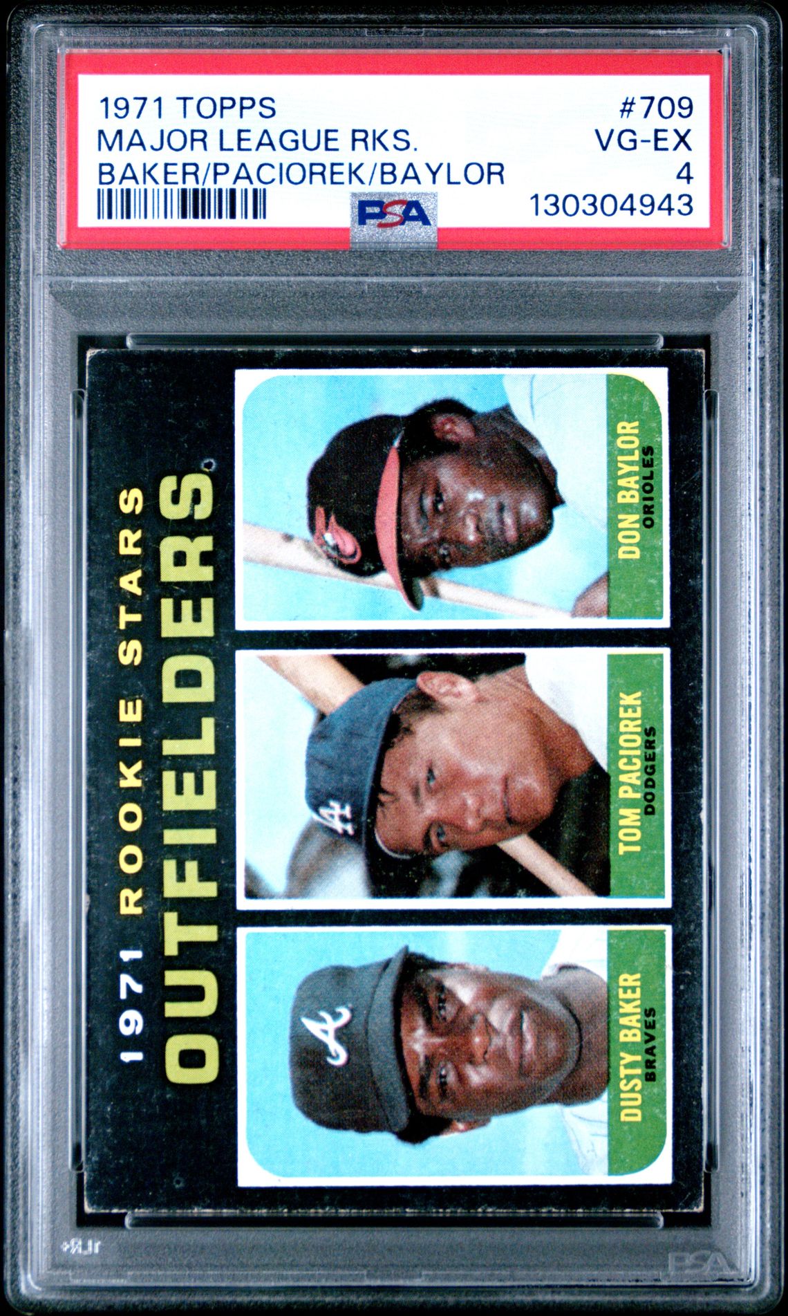 1971 Topps Major League Rks. #709 (Baker/Paciorek/Baylor) Vg-Ex 4 front