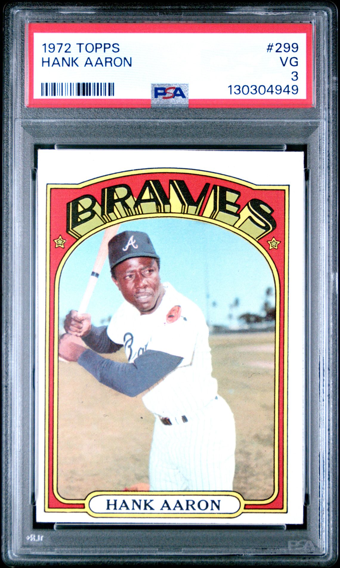 1972 Topps Hank Aaron #299 Vg 3 front