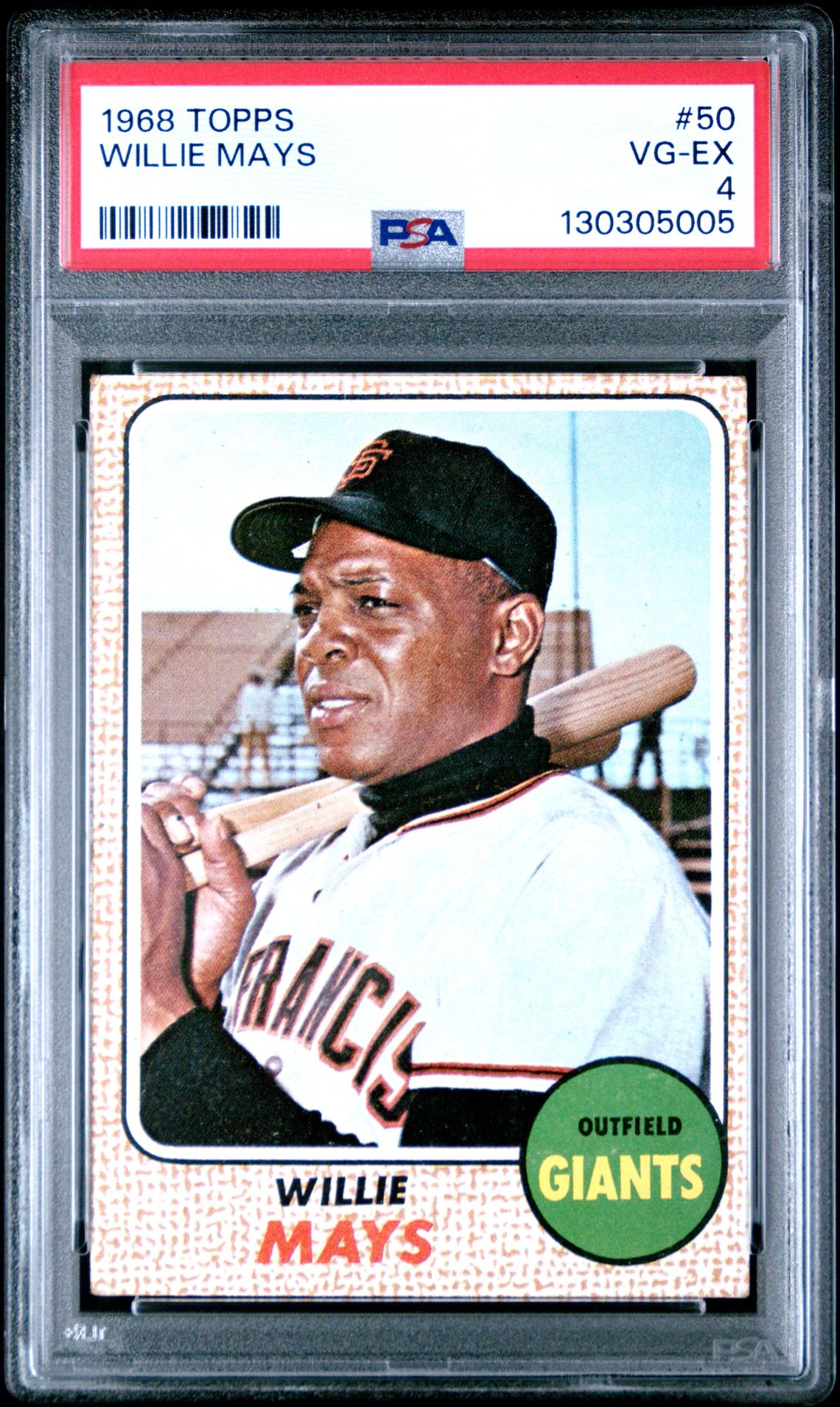 1968 Topps Willie Mays #50 Vg-Ex 4 front