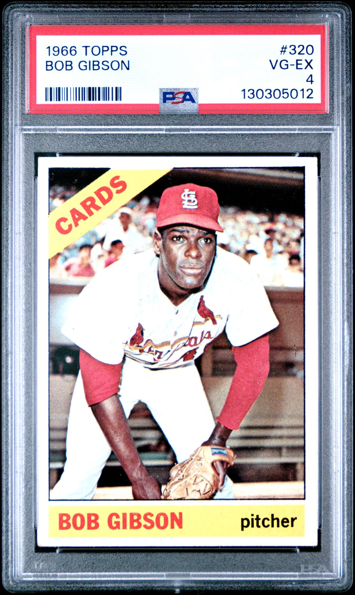 1966 Topps Bob Gibson #320 Vg-Ex 4 front