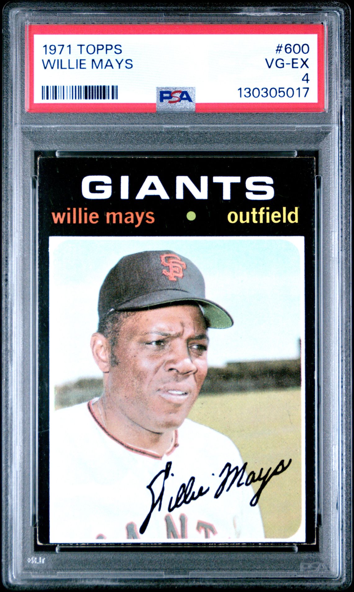 1971 Topps Willie Mays #600 Vg-Ex 4 front