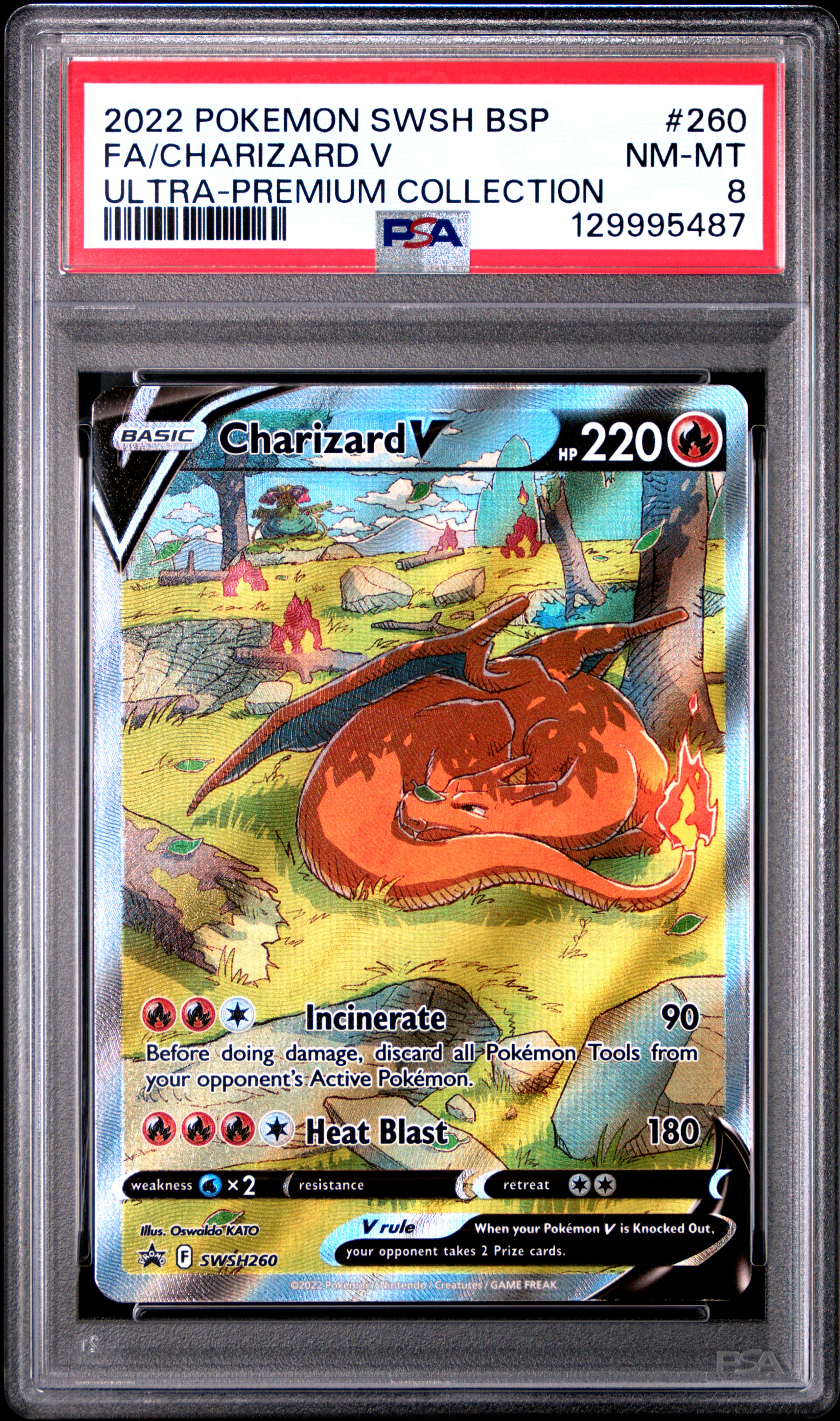 2022 #260 Full Art/Charizard V PSA 8 Swsh Black Star Promo