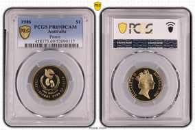 1986 $1 Peace PR69DCAM