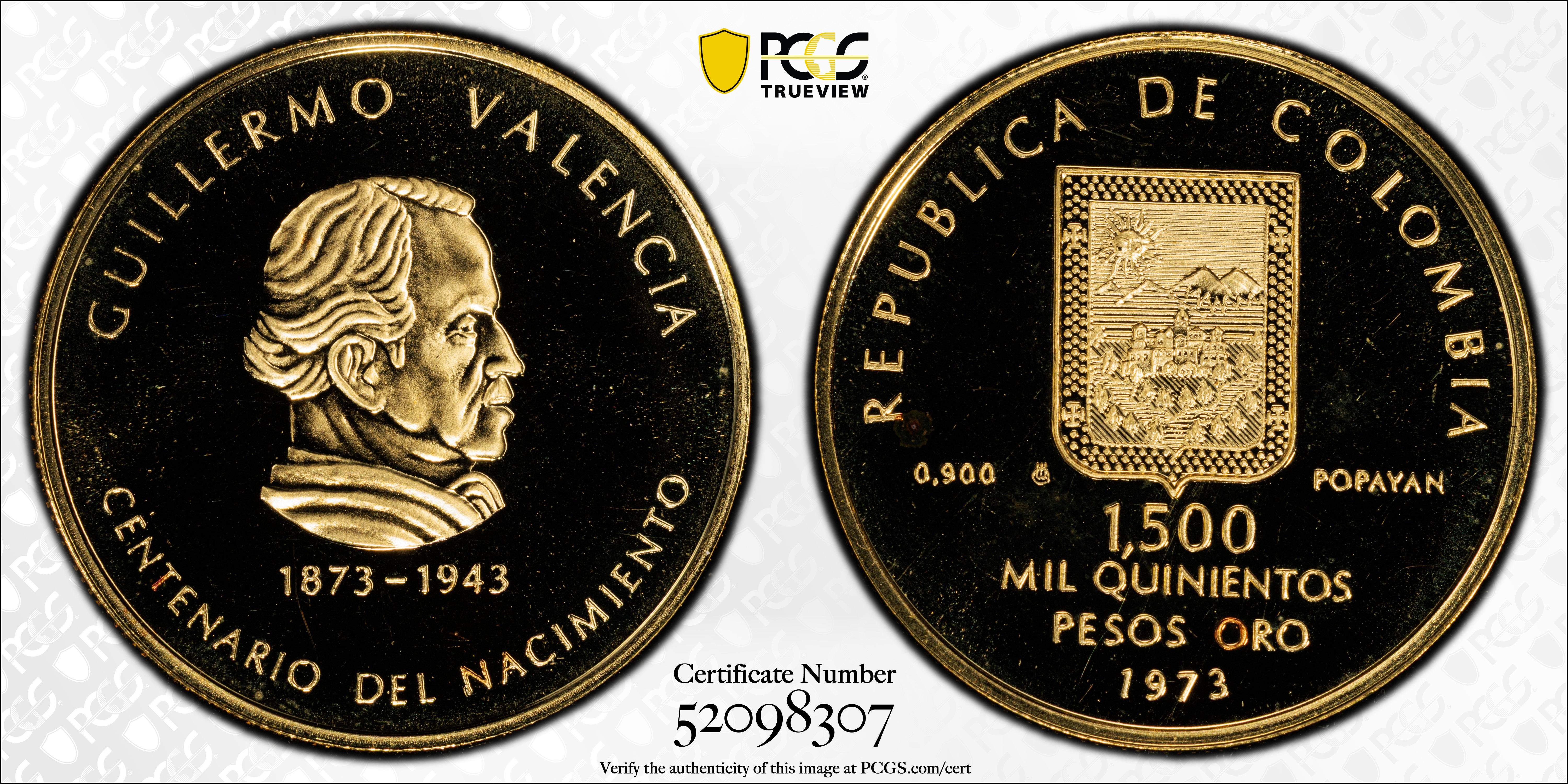 PCGS Certificate Verification Coin Details for Cert #52098307