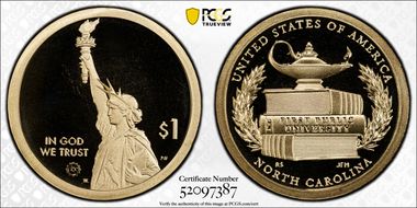 2021-S $1 American Innovation NC 1st Public University First Strike PR70DCAM