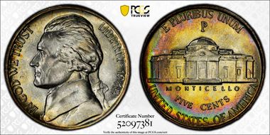 1942-P 5C Silver MS67FS