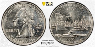 2005-D 25C Minnesota DDR-007 MS63