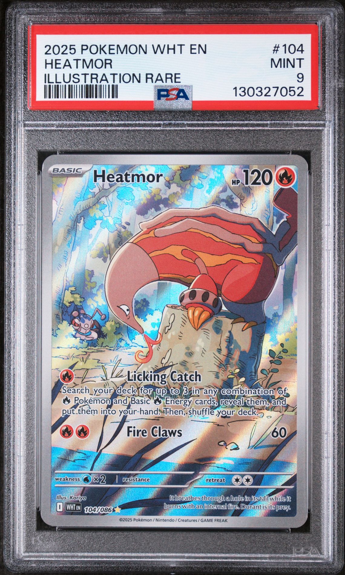 2025 Pokemon POKEMON WHT EN-WHITE FLARE ILLUSTRATION RARE #104 Heatmor front