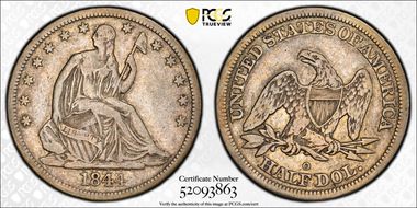 1844-O 50C WB-22, FS-301, Doubled Date VF20