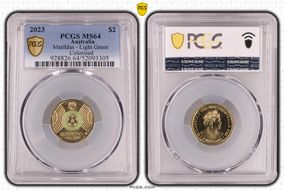 2023 $2 Matildas - Light Green Colorized MS64