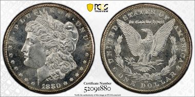 1880-CC $1 8/High 7 MS65PL
