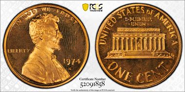 1974-S 1C PR67RD