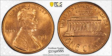 1981-D 1C MS64RD