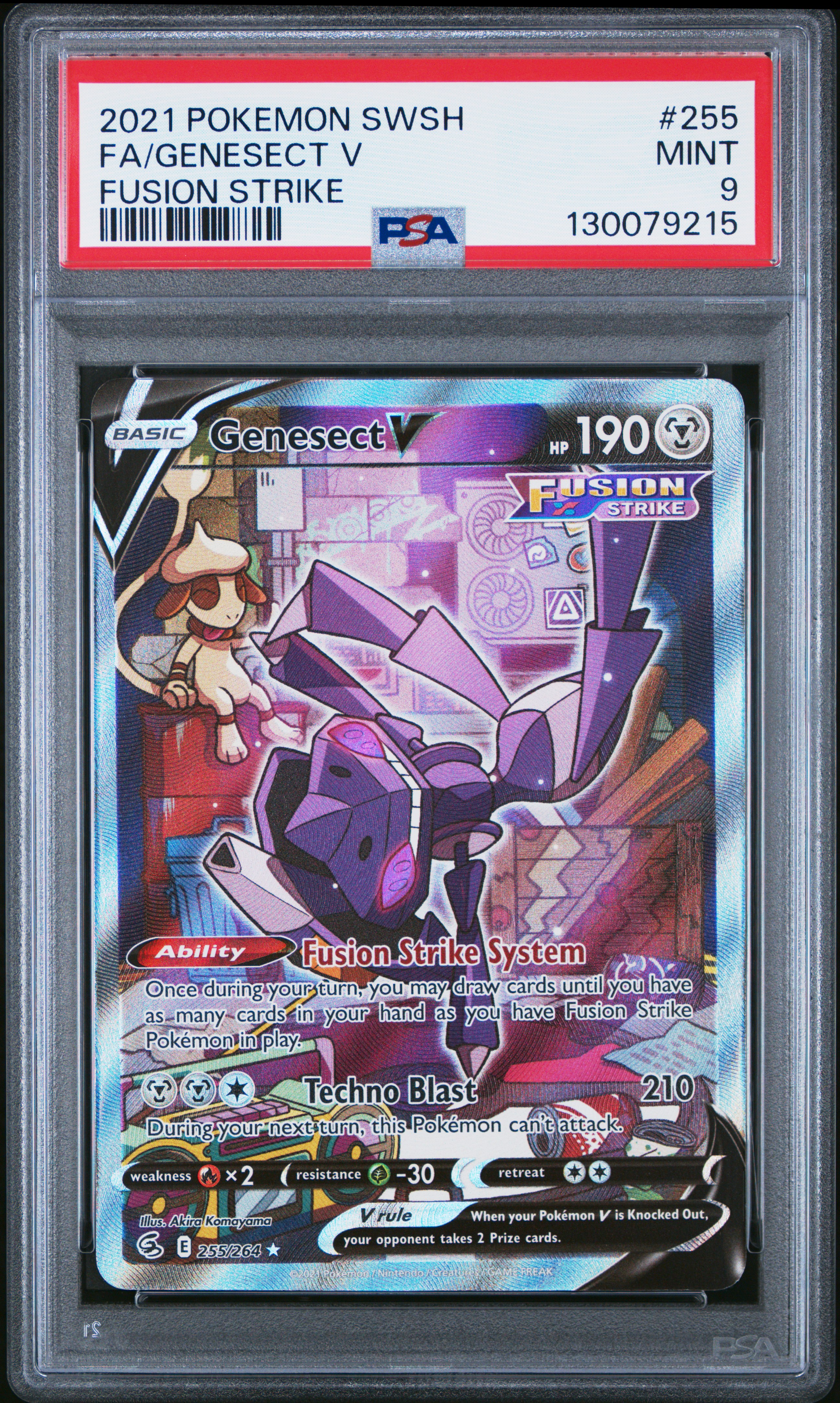 2021 #255 Full Art/Genesect V PSA 9 Sword & Shield Fusion Strike