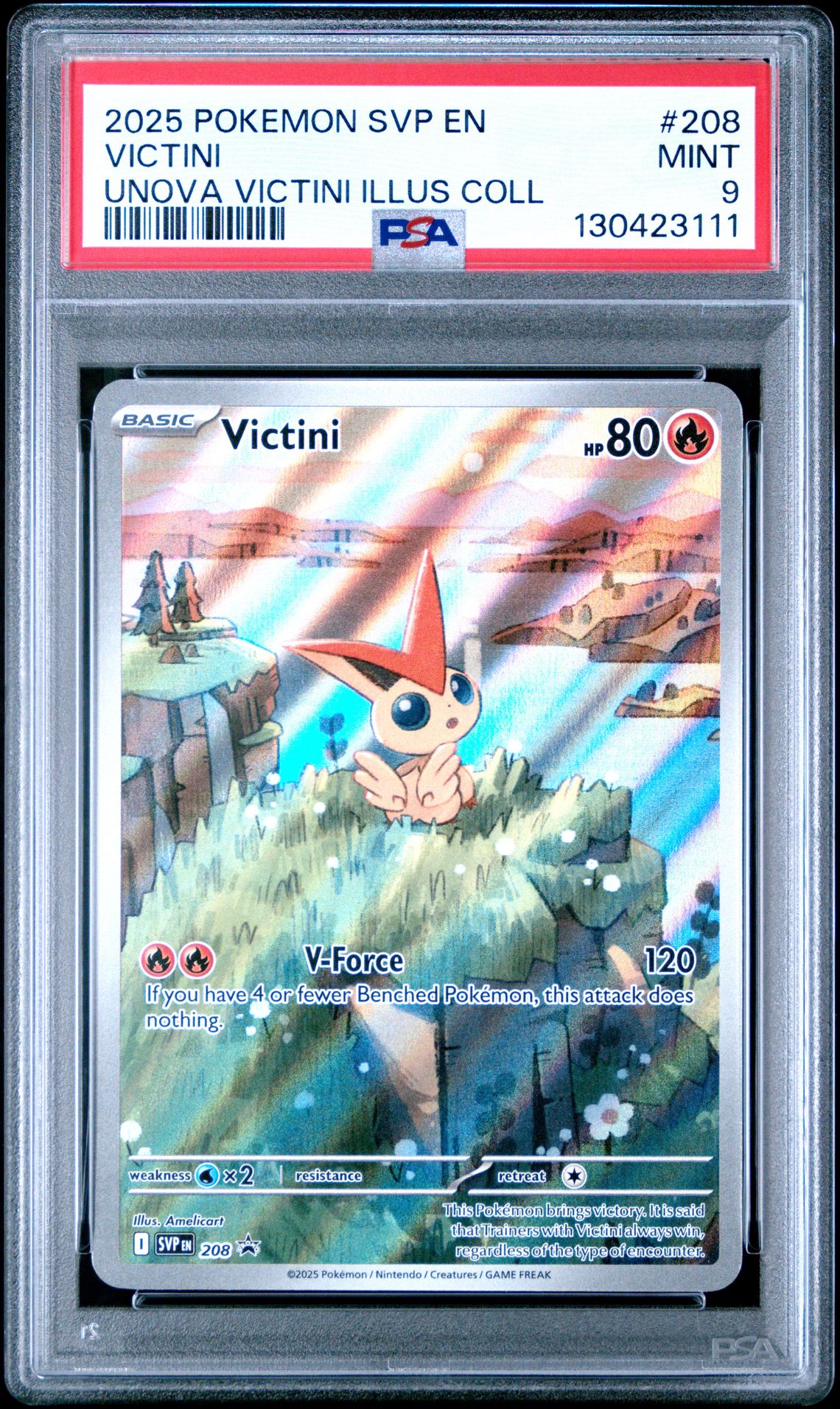 2025 Pokemon Svp En-Sv Black Star Promo Victini #208 (Unova Victini Illus Coll) Mint 9 front