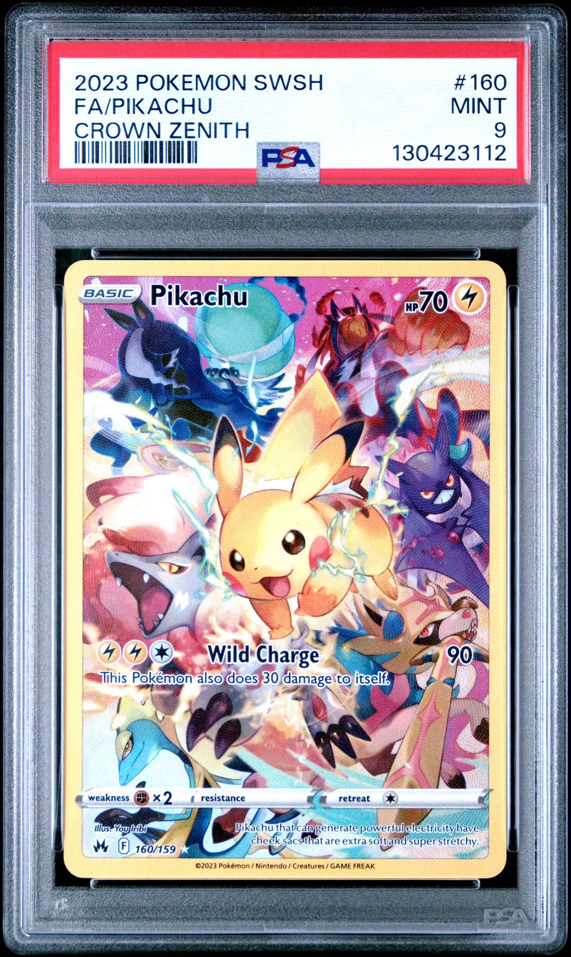 2023 Pokemon Sword And Shield Crown Zenith Fa/Pikachu #160 (Crown Zenith) Mint 9 front