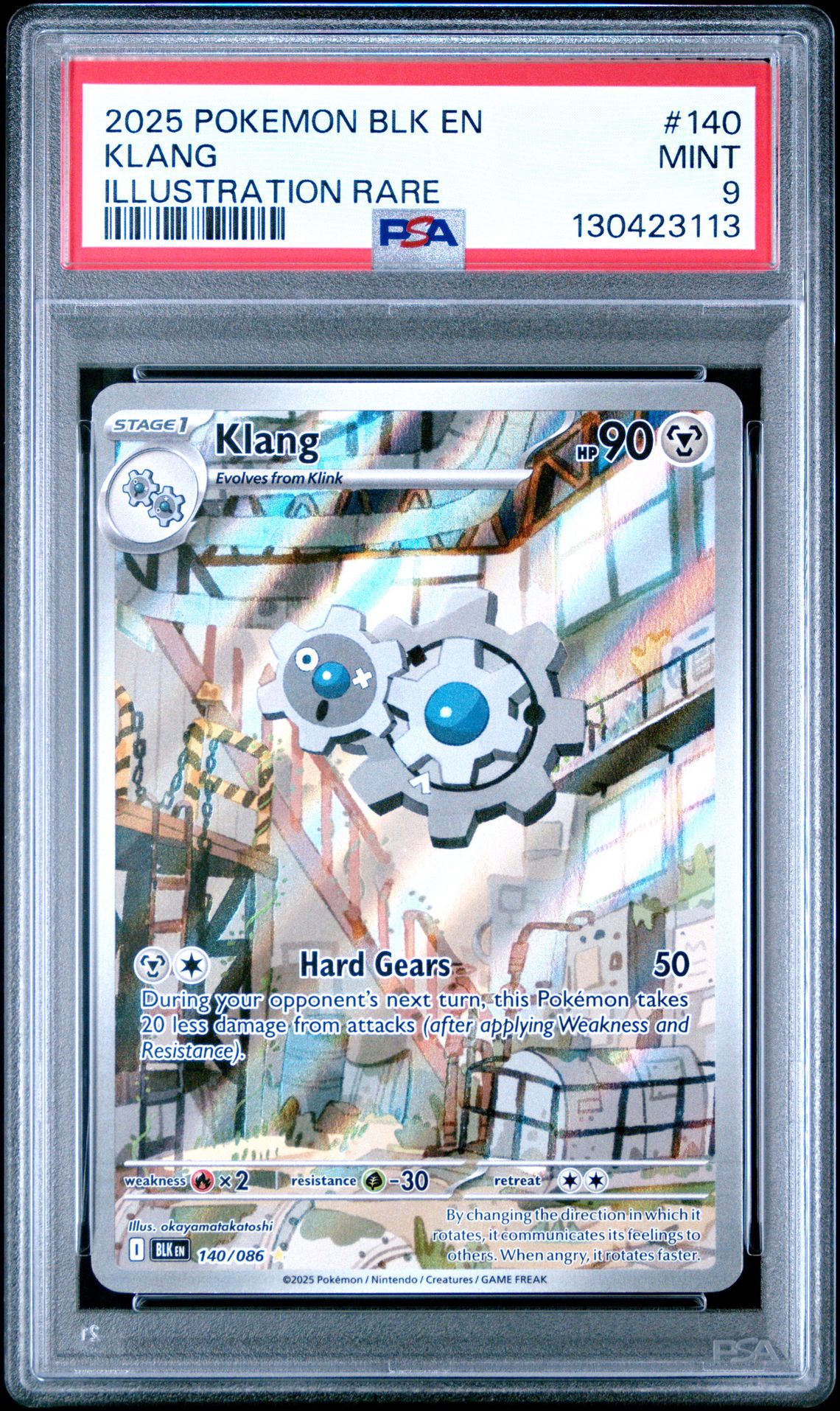 2025 Pokemon Blk En-Black Bolt Klang #140 (Illustration Rare) Mint 9 front