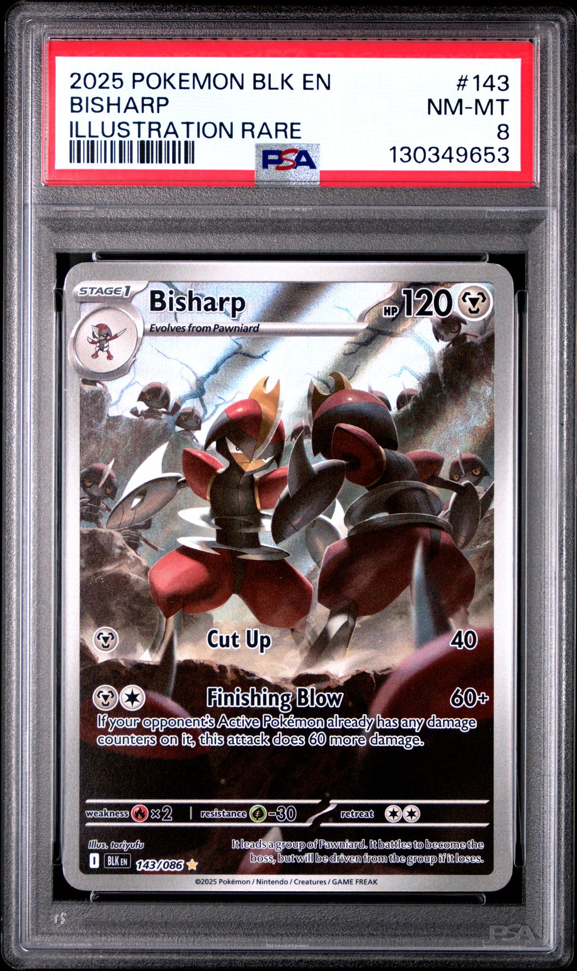 2025 Pokemon POKEMON BLK EN-BLACK BOLT ILLUSTRATION RARE #143 Bisharp front