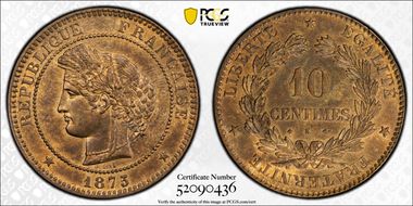 1875-K 10C Gad-265a F-135 MS63RB