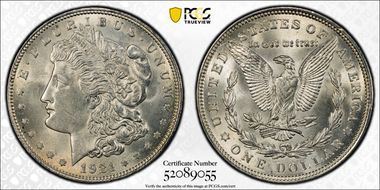 1921 $1 Morgan MS62