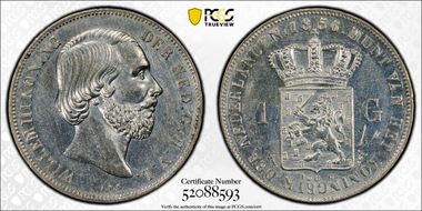 1856 Gulden KM-93  Ag N1
