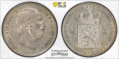 1866 1/2 G KM-92  Ag AU55