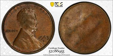 1963-D 1C AU55BN