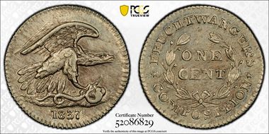 1837 NY 1C HT-268, Feuchtwanger's MS62