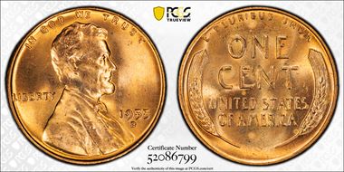 1955-D 1C MS66+ RD