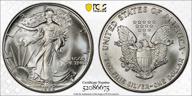 1986 $1 Silver Eagle MS69