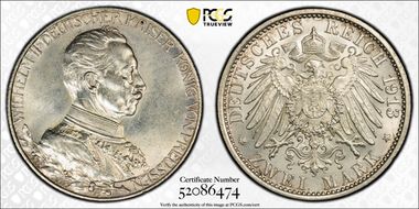 1913-A 2 Mk 25th Year J-111 MS63