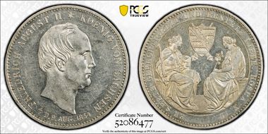 1854-F Thaler KM-1180.1 Dav-881 Death AU55
