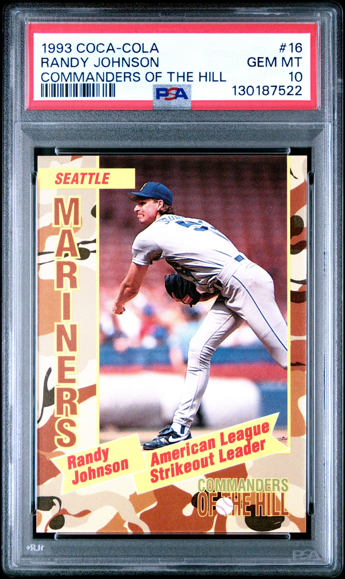 1993 COCA-COLA COMMANDERS OF THE HILL #16 Randy Johnson front