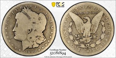 1890-CC $1 VAM 4, Tailbar N1