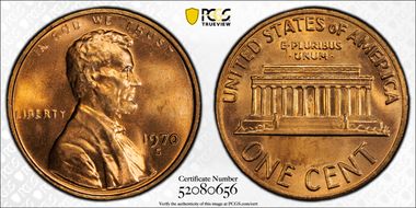 1970-S 1C Small Date MS65RD
