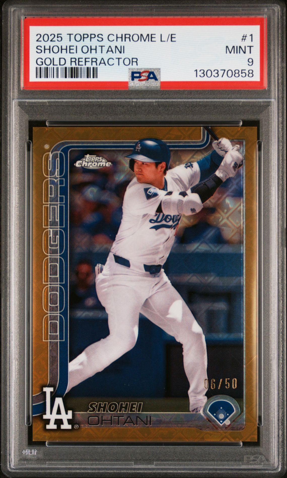 2025 Topps TOPPS CHROME GOLD REFRACTOR #1 Shohei Ohtani front