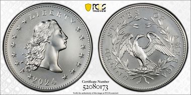 2024 Medal Flowing Hair Ag 230th Anniversary MS70