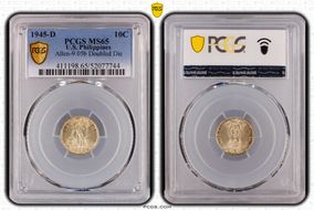 1945-D 10C Allen-9.05b Doubled Die MS65