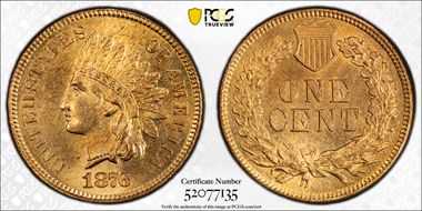 1876 1C MS66RB