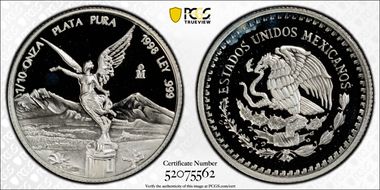 1998-Mo 1/10 oz Libertad Ag PR68DCAM