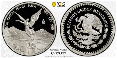 1997-Mo 1/10 oz Libertad Ag PR69DCAM