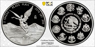 2016-Mo 2 Onza Libertad Ag PR69DCAM