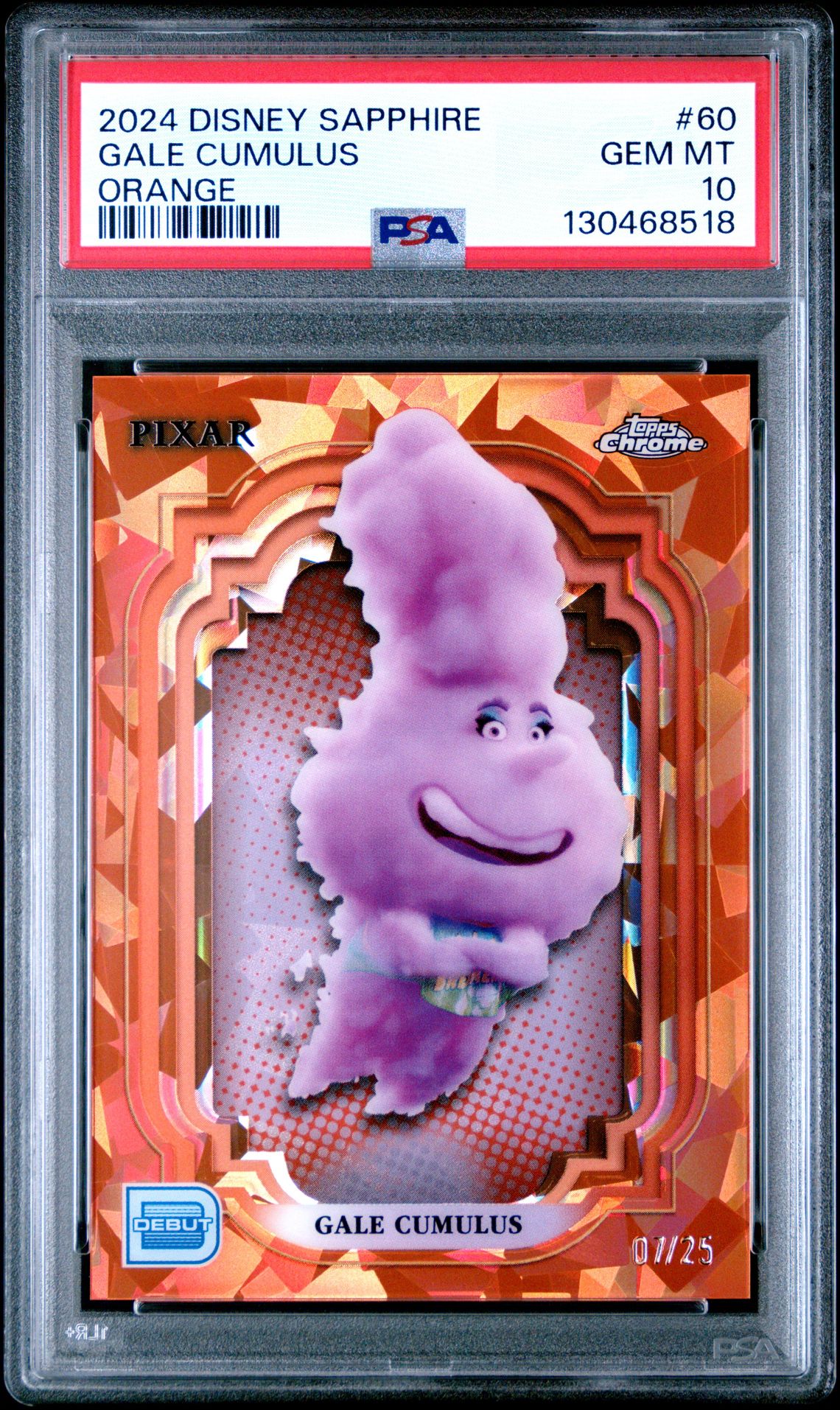 2024 Disney TOPPS CHROME DISNEY SAPPHIRE EDITION ORANGE #60 Gale Cumulus front