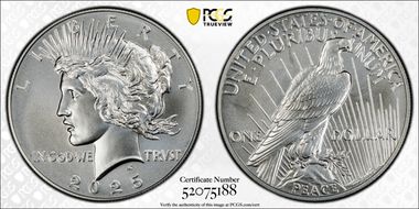 2025 $1 Peace Dollar MS69