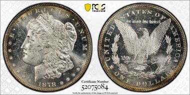 1878 7TF $1 Reverse of 1878 MS63PL