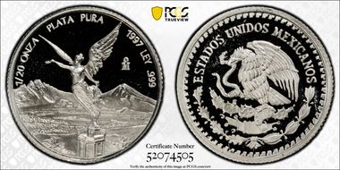 1997-Mo 1/20 oz Libertad Ag PR70DCAM