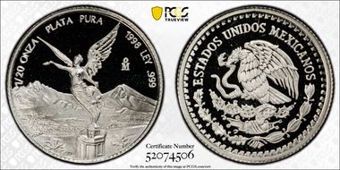 1998-Mo 1/20 oz Libertad Ag PR69DCAM