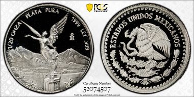 1999-Mo 1/20 oz Libertad Ag PR70DCAM