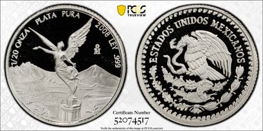 2008-Mo 1/20 oz Libertad Ag PR70DCAM