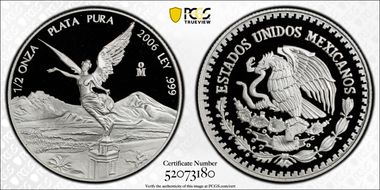 2006-Mo 1/2 oz Libertad Ag PR70DCAM